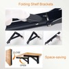 Zui Zhan Folding Shelf Brackets 2 Pack, 12 Inch Heavy