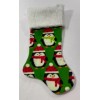 HANDMADE 16"X 9" FLEECE CHRISTMAS STOCKING PENGUINS WITH SCARVES
