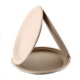 EcoQuality 100% Compostable 10 Inch Disposable Plates [300 Count] - Natural SugarCane Biodegradable Compostable Bagasse Bamboo Environmentally Friendly - Plates for Dessert, Birthdays, Microwavable