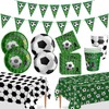 Soccer Birthday Party Supplies Kit, Soccer Theme Decorations - Serves