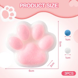 Thoquene Pack of 3 Fufu Taba Squishy Balls Cat Paws for Anxiety Relief