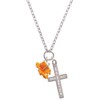 Delight Jewelry Silvertone Hot Orange Hibiscus Flower - Be Still