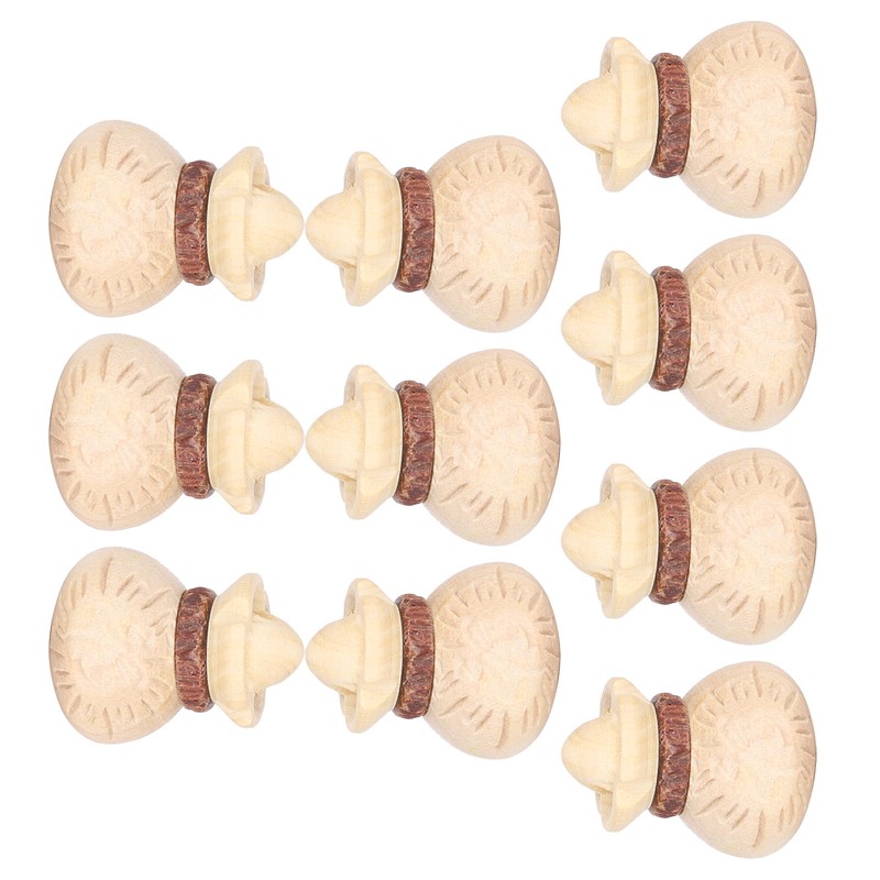 10Pcs Boxwood Carving Accessories Lucky Bag Boxwood Pendant DIY HandMade