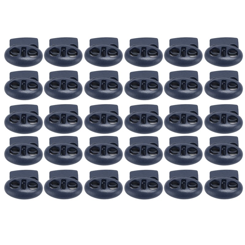 30pcs Metal Cord Lock End Toggle Double Hole Spring Stopper