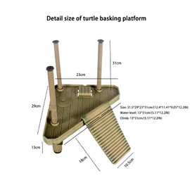 QeeHeng Turtle Floating Sun Platform Floating Sun Platform Turtle Basking Platform with Ladder Turtle Habitat Turtle Tank Accessories (Medium)