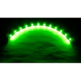 SOCAL-LED LIGHTING 2x 30cm 12" Tiras LED flexibles verdes de alta potencia brillante 5050 12 SMD DRL para automóvil debajo del tablero Luz decorativa, impermeable, cortable