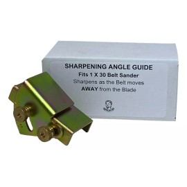 Leatherbeltman Sharpening Angle Guide for 1 x 30 Sander - Sharpen as belt moves AWAY from blade