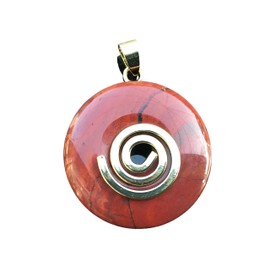 Steinfixx® - Premium Mahogany Obsidian Doughnut Optional Necklace with Silver or Gold Pendant and 80 cm Leather Cord | Healing Stone | Gemstone | Chakra Stone, Gemstone Crystal gemstone Mahogany