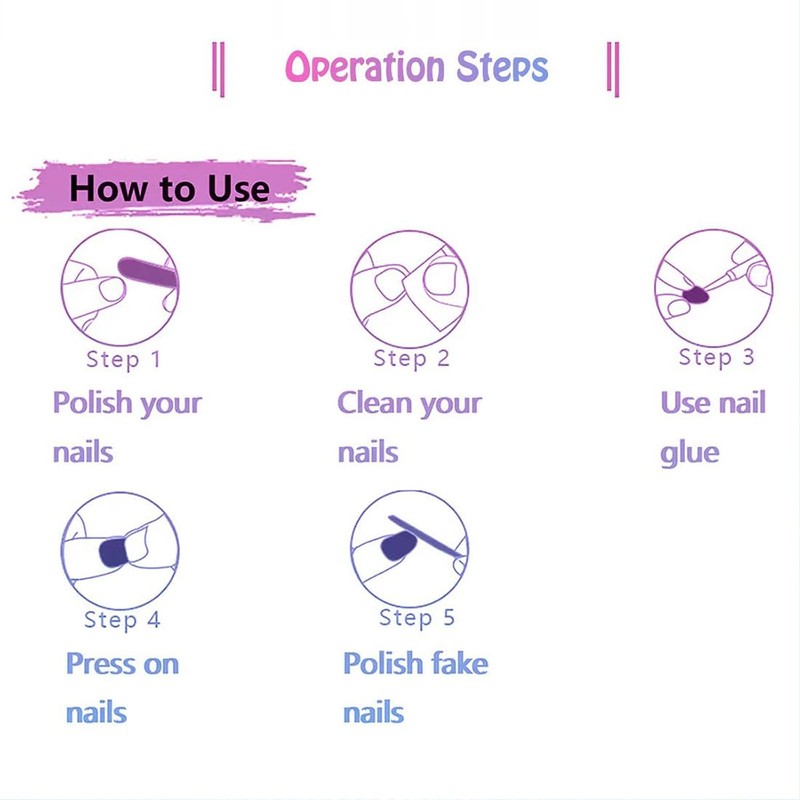 ANDGING Pink Glitter Press on Nails - Stiletto Short &