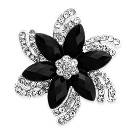 Cotsinyer Vintage Style Rhinestone Flower Brooch Pin Crystal Lapel Pins Wedding Party Birthday Dance Banquet Dress Suit Ceremony Clothes Hat Bag Accessories Jewelry Gift for Women