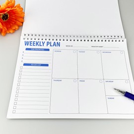 MEDOO Undated Weekly Planner – 52-Week Productivity Notebook with To-Do List, Habit Tracker & Schedule – Twin-Wire Bound Organizer for Work, School, Office, Men & Women – 10” x 7.5”