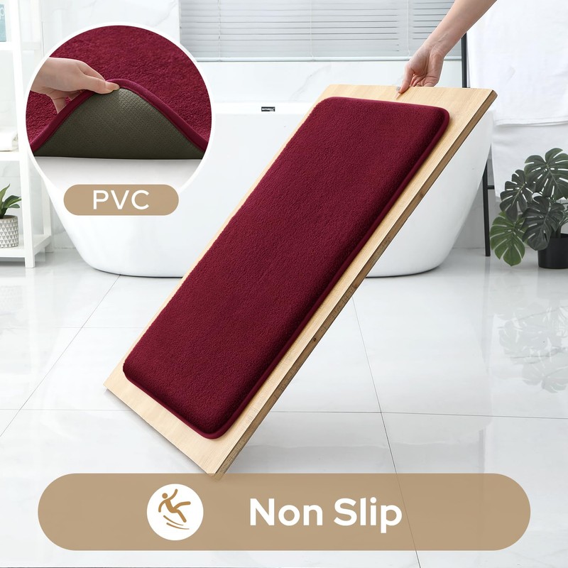 HOMEIDEAS Upgraded Bathroom Rugs Set 3 Piece, Extra Thick Absorbent