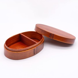 Magewappa RT02A A-51-273370 Lunch Box, Wooden, Lacquered Approx. 6.3 x 3.9 inches (16 x 10 cm), 1-Tier