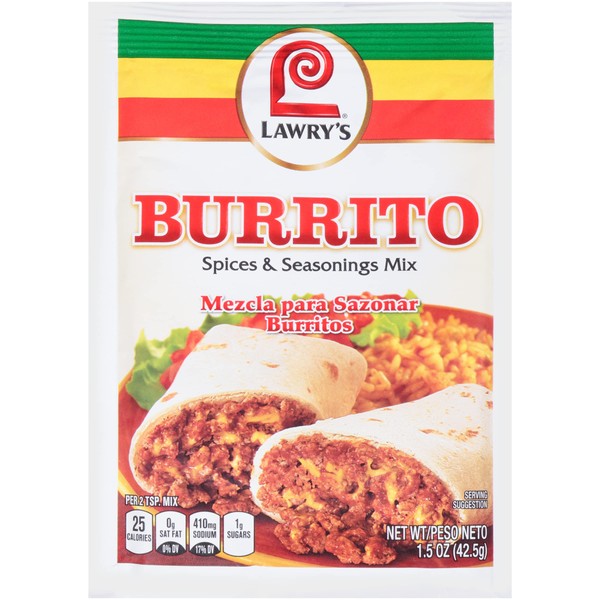 Lawry's Burrito Seasoning Mix, 1.5 oz (Pack of 24)