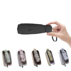 BAODINI Travel Mini Umbrella for Purse With Case-Small Compact UV Umbrella Protection Sun-Lightweight Tiny Pocket Umbrella with Case for Women, Girls (2 Pack Navy Blue & Black)