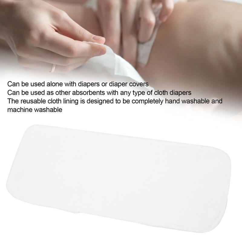 10Pcs Washable Baby Diapers Reusable Quick Absorbent 2‑Layer Superfine Fiber