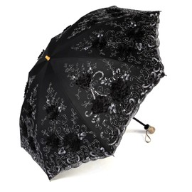 LCY Parasol Umbrella, Umbrella UV Protection, Women's Lace Parasol Bridal Umbrella Pocket Umbrella, black
