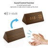 OCT17 Wooden Alarm Clock, Smart LED Digital Clock for Bedroom/desks,