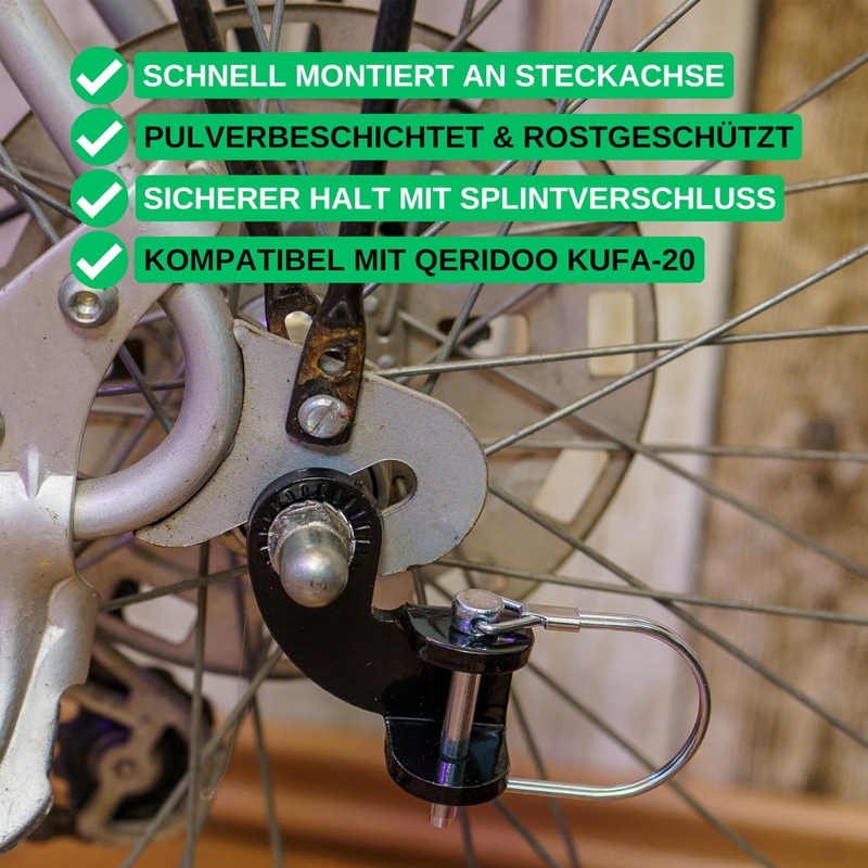 Bike Trailer Coupling with Safety Cotter Pin - 2 Sets