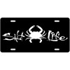 Salt Life License Plate - Crab - Black & White