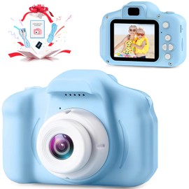 Camara Digital para Niños, Juguetes de Cámara para Niñas, Digital de Video HD 1080P, Mini Fotografica Recargable, con Pantalla de 2 y Tarjeta de Memoria de 32GB, Regalos de Cumpleaños 3+ Años (Azul)
