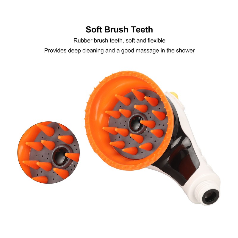 Pet Shower Head Brush with Switch Universal Soft Teeth Massage
