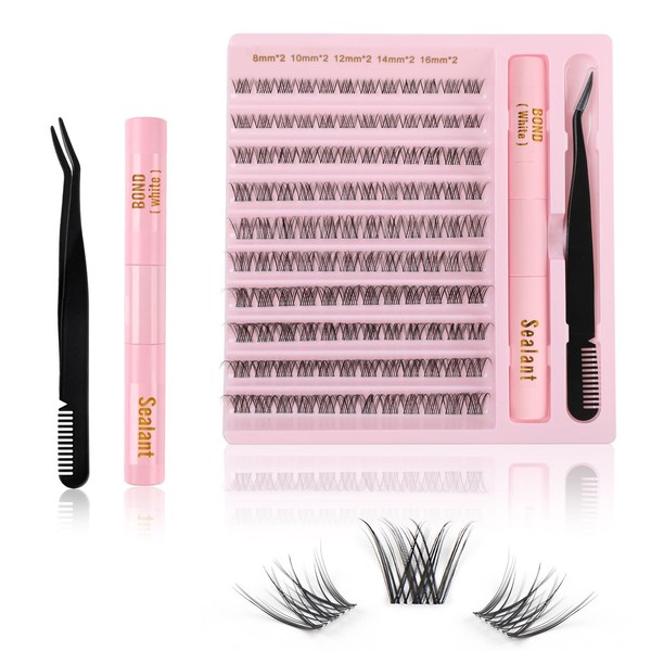 Kiusatig Eyelash Extension Kit 120PCS DIY Lash Extensions Kit Cluster