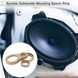 RATCHROLL 2 Pcs Universal Speaker Spacer Ring Adapter Dual Rings Waterproof for 1.5" for 3" Speaker Mounting Spacer Bracket Ring Brown Wood