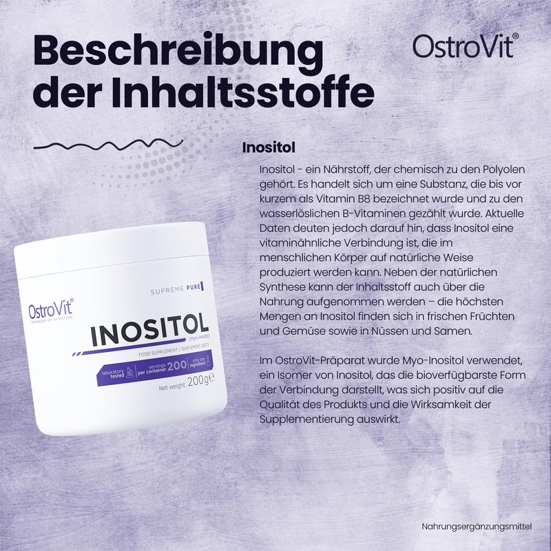 Inositol Pure 200 g Powder, 100% Pure Myo-Inositol per Daily