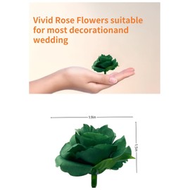 GrainBuds 100 Pcs Mini Green Roses Artificial Flowers Bulk, 1.9" Small Silk Fake Roses Flower Heads for Decoration, Wedding Centerpieces Bridal Shower Party Home Decor,DIY Crafts (Green)