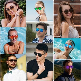 STORYCOAST Polarized Aviator Sunglasses for Men Women Classic Retro Aviators Sports Driving Running Sun Glasses 3Pack-Black+Red+Purple