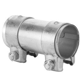 Tbest Exhaust Pipe Butt Joint Clamp, 2inch/51mm Exhaust Pipe Connector Double Clamp Joiner Adapter Heavy Duty Stainless Steel Exhaust Pipe Sleeve Universal Tube Repair Parts