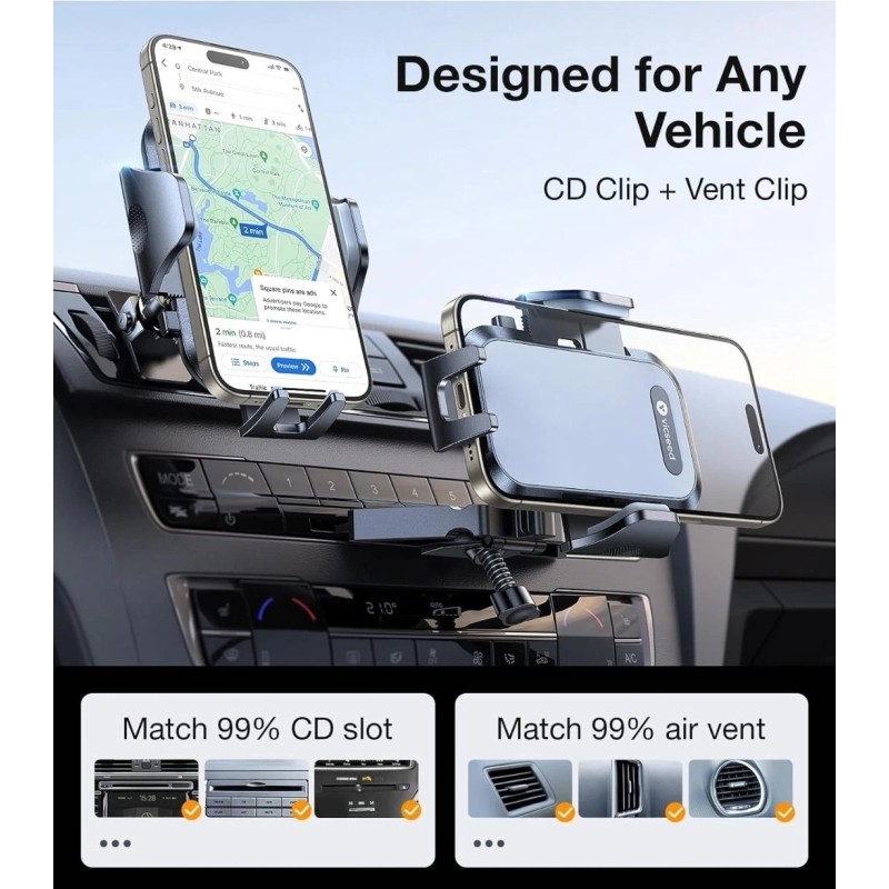 vicseed Military-Grade Sturdy Car Phone Holder Mount, Upgraded anti Shake