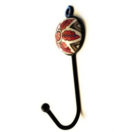 French Furniture Fittings Set of 4 Mixed Ceramic, Vintage Shabby Chic Look Coat, Clothes, Jewelry and Key Hooks for Wall or Door, Beautiful Hangers by FFF