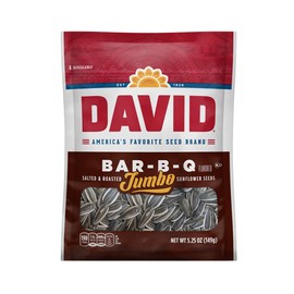 David Jumbo Bar-B-Q Sunflower Seeds, 5.25oz, 12ct