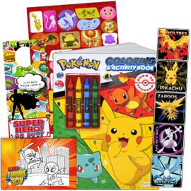 Bendon Pokemon Stickers Activity Set - Bundle Includes Pokemon Coloring Book with Stickers, Reward Stickers, Pokemon Craft Door Hanger