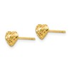 14K Solid Yellow Gold Heart Love Post Stud Earrings