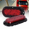 GEARZAAR 2x 10 LED Red 6.5" Oval Stop Turn Brake