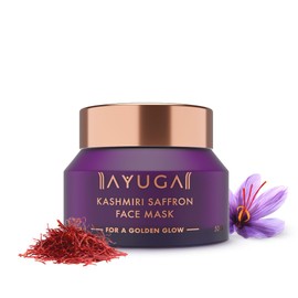 Ayuga Kashmiri Saffron Face Pack | Helps Reduce Tanning & Marks | Deep Cleansing & Hydrating Clay Facial Mask | Multani Mitti & Vitamin E Infused | Non-Comedogenic | 1.76 Oz/50g