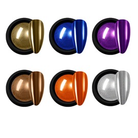 Gadcrystal Chrome Nail Powder Luster Mirror Glitter Effect Pigment Iridescent Aurora Fairy Powder Kit for Gel Polish Nail Art Decoration,6colors Chrome Powder for Nails,Chrome for Nail Acrylic Powder