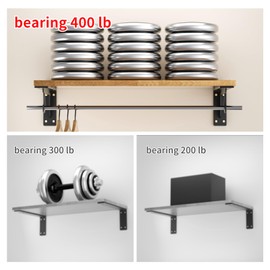 Heavy Duty Shelf Brackets 4 Pack,12 inch Wall Mounted Closet Rod Holder Supports 400 lbs for DIY Decorative with Mounting Hardware