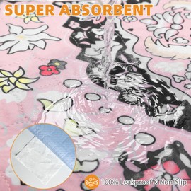 KOOLTAIL Washable Pee Pads for Dogs, 4 Pack Super Absorbent Reusable Puppy Training Pads Waterproof, Nonslip and Leak-Proof Dog Pee Pads, Large Pet Mats Whelping Pads for Floor, Crate, Couch, 18"x24"