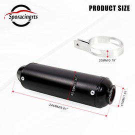 SPORACINGRTS Black Exhasut Muffler 28mm 1.1 inch muffler,dirt bike muffler Compatible with QUAD ATV 4 Wheeler Dune Buggy Chinese Dirt Pit Bike 125cc 110 50cc