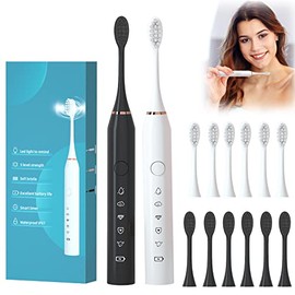 Juego de 2 Cepillos de Dientes Electrico, Cepillos de Dientes Sónicos