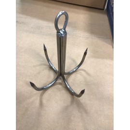 S&S Welding 7 Inch 4 Prong Welded 5/16” Stainless Pier or Bridge Gaff With Eye For Rope