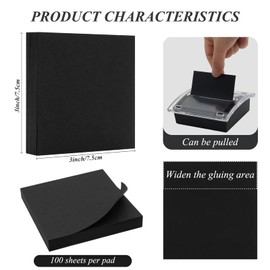 8 Pack pop up Black Sticky Notes 3 X 3 Inch Black Sticky Note 100 Sheets/Pad Easy Post Notes for Office, School, Home (8)