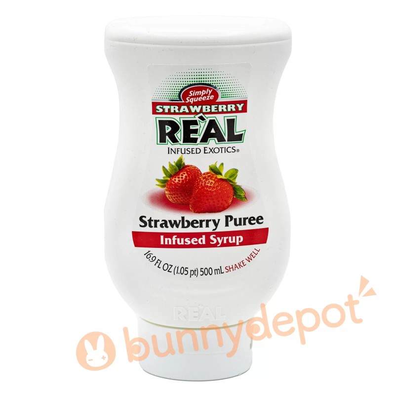 Real 16.9 fl. oz. Strawberry Flavors Puree Infused Syrup