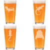 MIP 16 oz Beer Pint Glass Gift Set Of 4