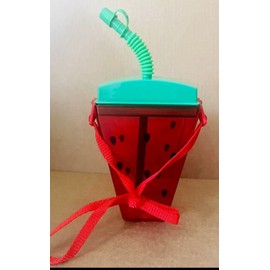 greenbrier Watermelon Tumbler Water Bottle w/ Straps & Straw Portable Cup Travel Flask. New