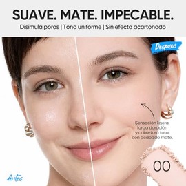 SKINTIFIC Base de Maquillaje en Polvo, Base en Polvo Compacta de Cobertura total Ultra Cover, Matifica y Controla Brillo por 16 h, Minimiza la aparien